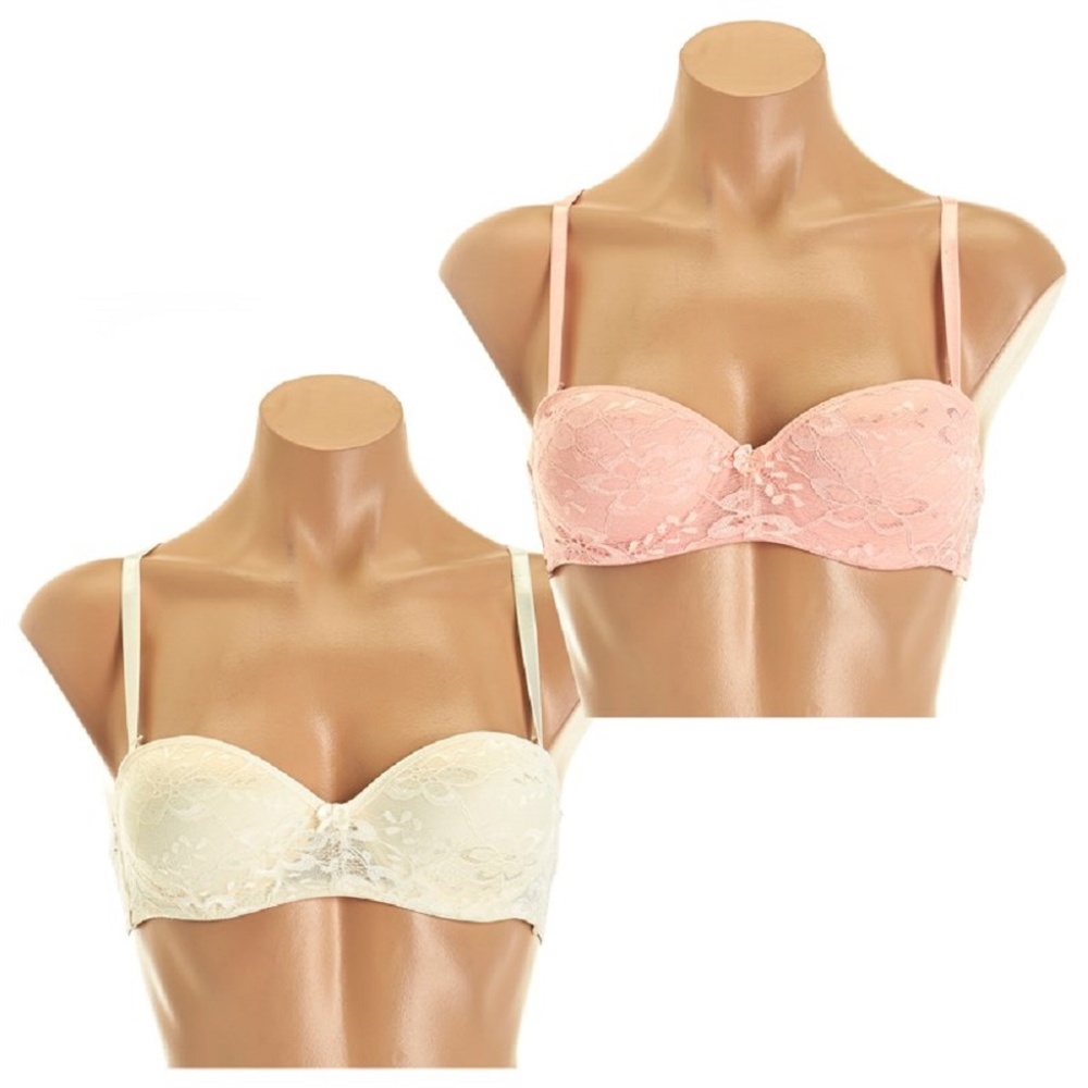 Rene Rofe Convertible Lightly Padded Lace Bras (2)